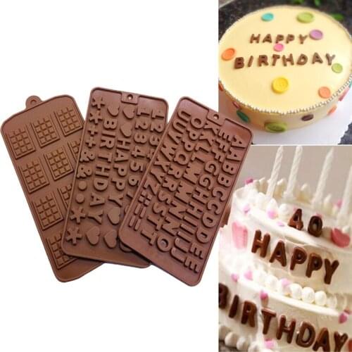 Waffle Number Letter Silicone Chocolate Mold Cake Mold Fondant Cake Decorating Tools DIY Chocolate Baking Tools