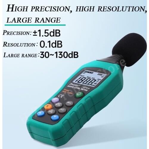 Proskit MT-4618 precision noise tester, automatic large range (30~130 dB) backlit LCD digital display, automatic power-off