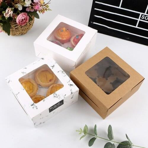1Pcs Clear Windowed Cupcake Boxes with Removable Tray for 2/4/6 Cups Cake for Party Christmas Food Kitchen Accessories
