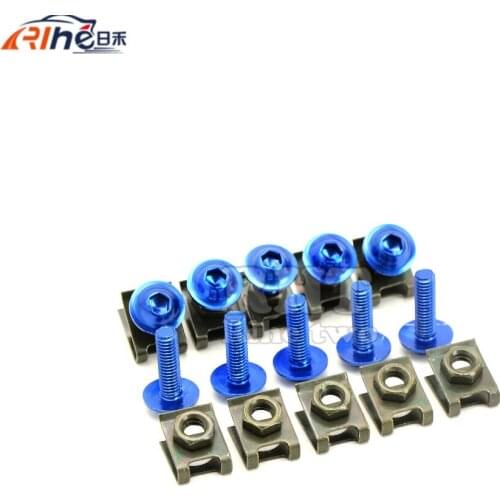 10 pieces 6mm motorcycle fairing body screws for yamaha xt660 tdm 850 t-max500 t-max530 t max 500 530 suzuki b-king bandit 1200