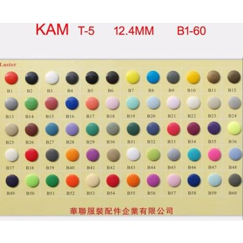 1000sets T5 12mm KAM Plastic Resin Snaps Buttons fasteners for DIY Garments Sewing Craft Cloth Bib Diaper 60 Colors Available