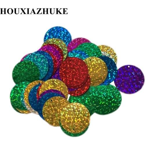 30 mm large flat round side hole laser mixed or silver colors pvc sequin 400 pcs per lot for dance garments accessories