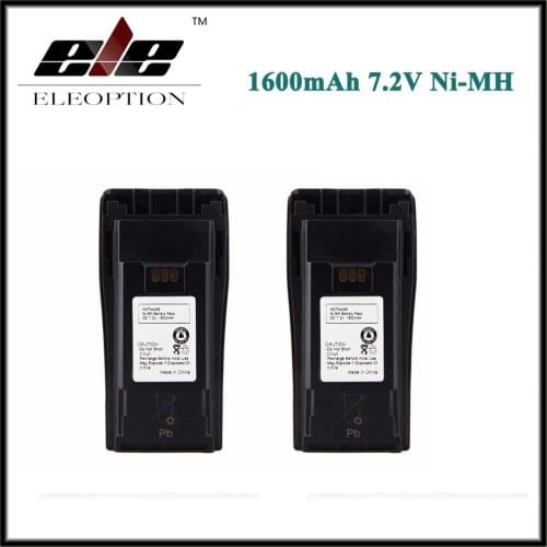 2 PCS Eleoption Ni-MH 1600mAh 7.2V NNTN4496 NNTN4851 Battery for MOTOROLA CP040 CP150 CP160 PR400