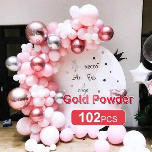 Rose Gold Balloon Arch Garland Kit White Pink Baby Shower Blue Silver Wedding Valentine Birthday Balloons Arch Set Party Decor