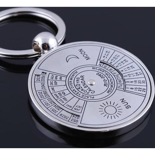 50 Years Perpetual Calendar Key Chains Rings Astrology KeyChains Car Bag Pendant Keyring Holder Gift Jewelry Accessries