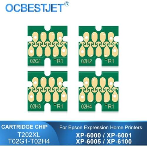 Europe 202XL T202XL T02G1-T02H4 Ink Cartridge Chip For Epson XP-6000 XP6000 XP-6001 XP6001 XP-6005 XP6005 XP-6100 XP6100 Printer