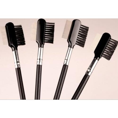 Black Dual Purpose Eyelash Extension Device Beauty Supplies Brow Brush Lash Comb Makeup Tool