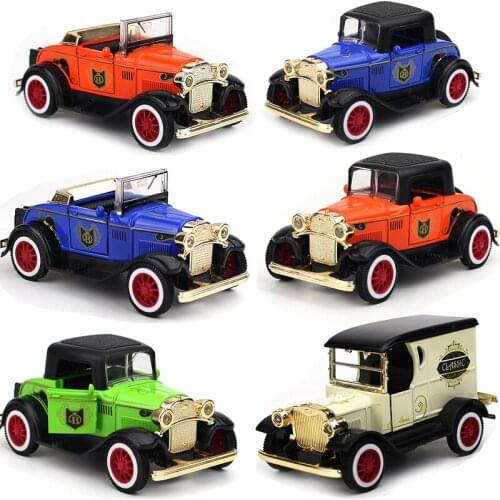 City Racing Car Alloy Classic Pull Back Car Play Vehicle Diecast Simulation Vintage Car Model Toys For Children Gift