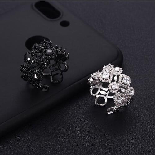 Jankelly New white color quare shape cube Zirconia For Women Bridal Wedding Engagement Party Wear