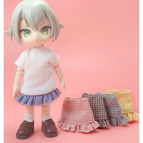 OB11 plaid skirt small fragrance skirt BJD doll 1/12 1/8 baby dress doll clothes