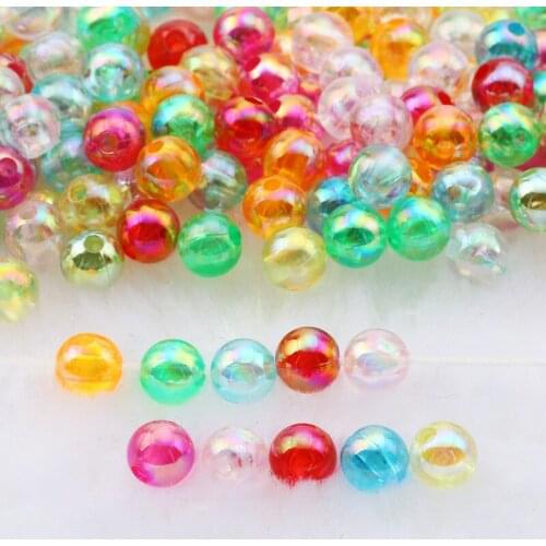 Round Colorful Transparent Acrylic Beads Loose 6/8/10mm Spacer Beads For Jewelry Making Diy Charm Necklace Bracelet Accessories
