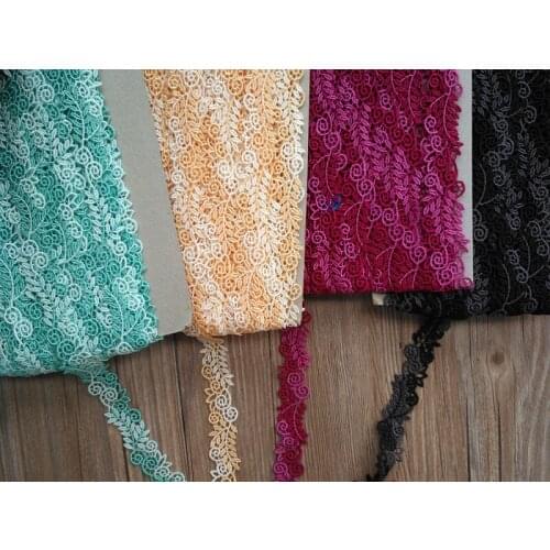 20Yds Black Lemon Yellow Rose Red Lace Ribbons Handmade Venise Vintage Victorian Lace Trim DIY Sewing DIY Clothing 2cm Width