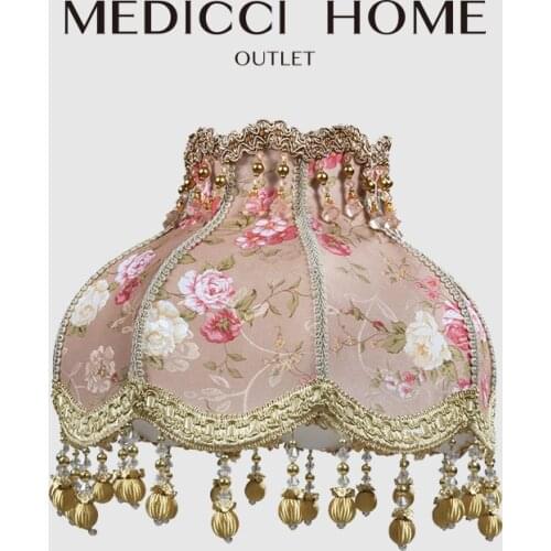 Medicci Home Barrel Lamp Shade Handmade Royal European Style Fabric Lamp Cover French Romantic Lampshade Light Shade Replacement