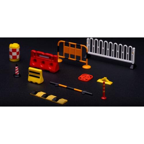 Minature 1:64 Model Car Mini Repair shop tool Twin post lift Traffic Barricades Road Signs Display Scene Toys set free shipping