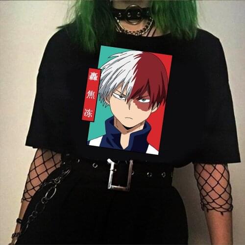 My Hero Academia Shirt Anime Shoto Todoroki Shirt Harajuku Tops Unisex