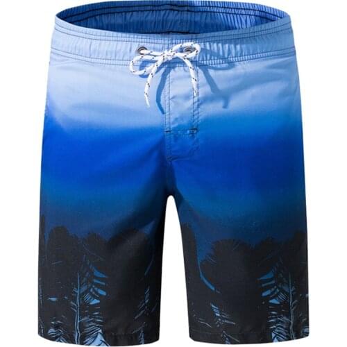Men Summer Gradient Trunks Board Quick Dry Beach Surfing Running Hawaii Short Pants Plus Size Beach Shorts Baggy Pant Z0309