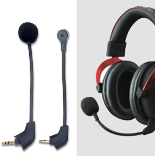 Headphone Microphone Replaceable Detachable Omnidirectional 3.5mm Flexible Gaming Headphone Microphone for Kingston HyperX Cloud