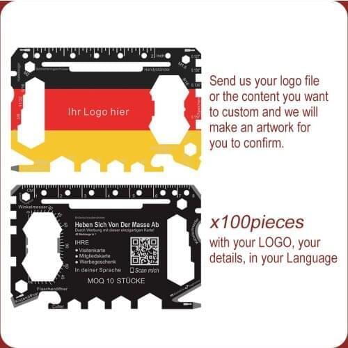 German flag Different country image customized multi tool card custom brand ideas promotion gift