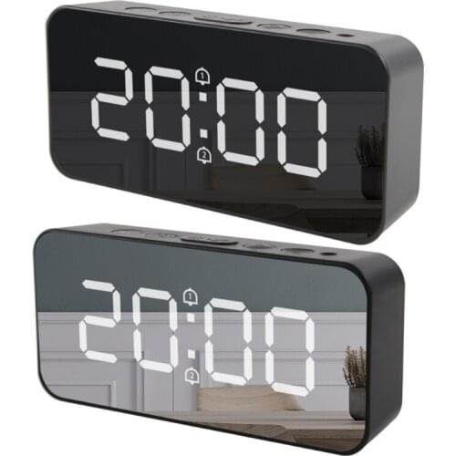 2021 New Digital Alarm Clock Student LCD Display Desk Wood Electronic Alarm Clock for Birthday Travel Anniversary Graduation