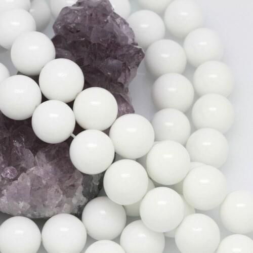 Wholesale Genuine Stone Round Shape 12mm White Porcelain (Ceramic) Beads Findings For Jewelry Making,10Strand/lot,15.5"/Strand