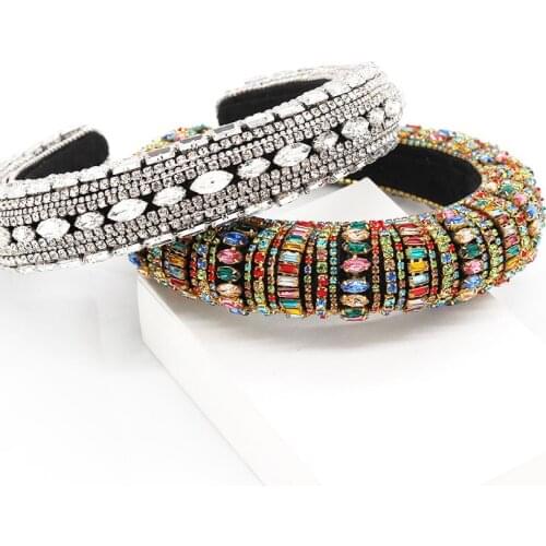 Personalized fashion luxury color rhinestones versatile headband New luxury colored rhinestones wild gorgeous headband 517