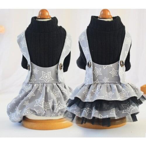 Couple Suspenders Dress Pet Autumn And Winter Clothes Puppy Net Gauze Skirt Pet Clothes