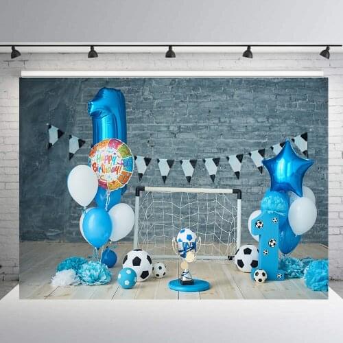Smash Cake Backdrop Boy First 1st Football Theme Birthday Party Decoration Banner Photography Background Photo Booth Studio