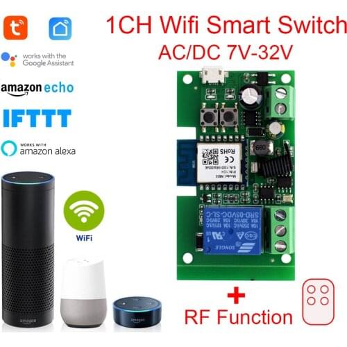 DC 5V 12V 24V Wifi Relay Module For Tuya APP Smart Life RF Remote Control Inching Self-Lock Wireless Delay Relay for Smart Home