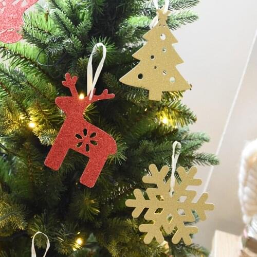 Christmas Elk Snowflake House Christmas Tree Decoration Pendant House Ball Christmas Ornament