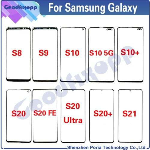 For Samsung Galaxy S8 S8+ S9 S9+ S10 S10+ S20 S20FE S20Ultra S20+ S21 4G 5G LCD Display Touch Front External Lens Glass Scree