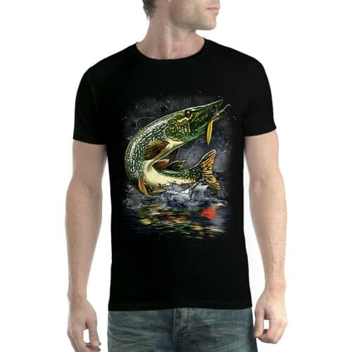 Pike Fish Mens Fishing T-Shirt Summer Cotton Short Sleeve O-Neck Mens T Shirt New S-3XL
