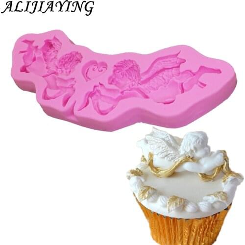 Sugarcraft baby Angel Silicone mold fondant mold boy cake decorating tools chocolate gumpaste mold D0930