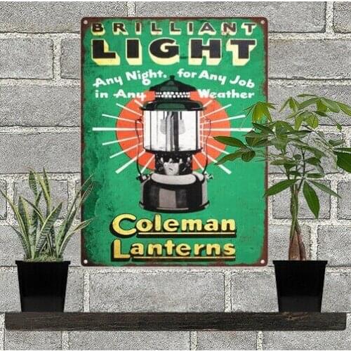 Coleman Lantern Lamp Camp Stove Christmas Metal Sign Wall Poster Wall Decor Home Office Bar Pub Store Garage
