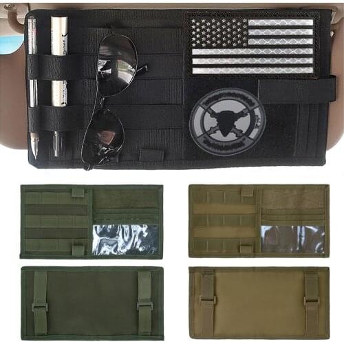 Tactical MOLLE Vehicle Visor EDC Tool Pouch Car Sun Visor Organizer CD Storage Bag Holder Interior Car Hunting Accessories