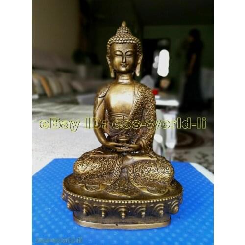 Vintage Bronze Buddha bhagavan Bhaisajya-guru-vaidUrya-prabha-rAjAya statue