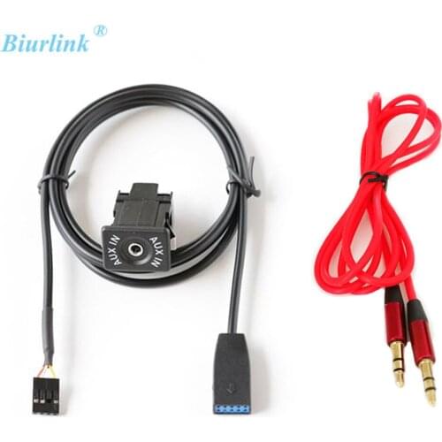 Biurlink External AUX-IN Switch Panel Audio Cable Adapter for BMW E46 Business CD
