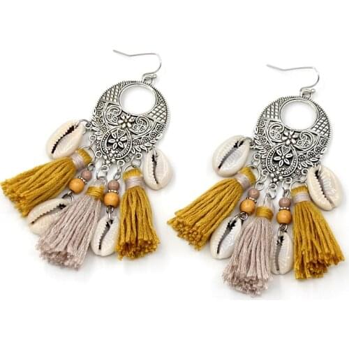 VONNOR Jewelry Earrings for Women 2020 Hanging Pendant Shell Tassel Boho Drop Earrings Unusual Female Christmas Gifts
