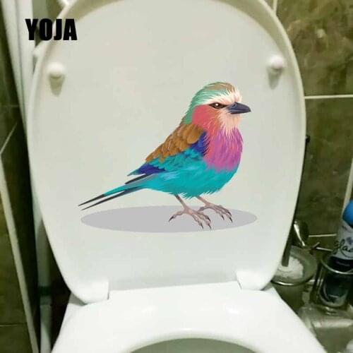 YOJA 21.9X18.3CM Beautiful Art Mural Wall Stickers Colorful Birds Bedroom Home Decor WC Toilet Decal T5-0656