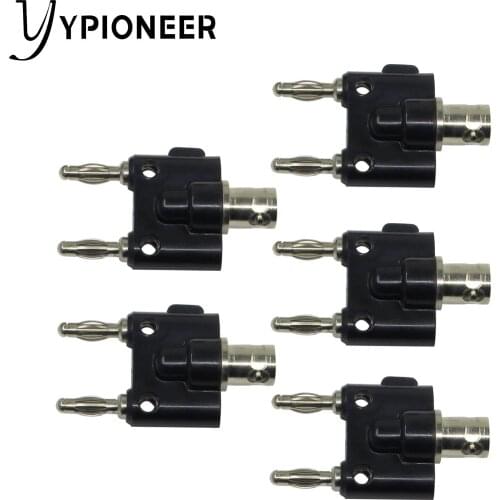 Cleqee P7006 5PCS Adapter BNC Female Jack to Two Dual 4mm Banana Binding Male Connector