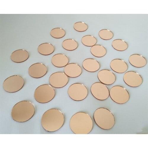 Mini 2cm light Rose Gold Small Round Glass Mirror Circles for Arts & Crafts Projects, Traveling, Framing, Decoration