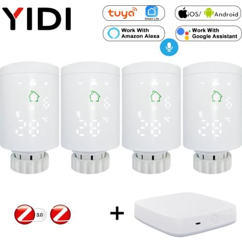 ZigBee Wifi Smart TRV Radiator Actuator Thermostatic Radiator Valve Tuya Temperature Controller Voice Remote Control Google Home