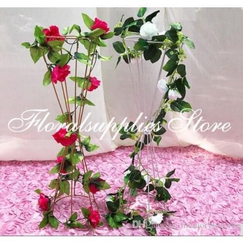 10PCS Gold Flower Vase Floor Vases Metal Road Lead Wedding Table Centerpiece Flower Stand Event Party Decoration