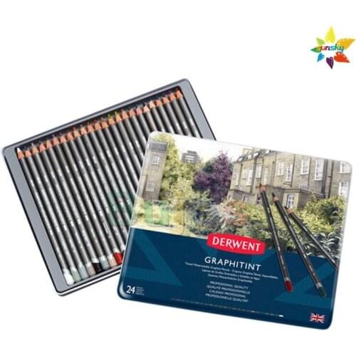 24 color 0700803 Derwent Graphitint Water soluble color lead graphite color pencil dream soft tone professional water color pen