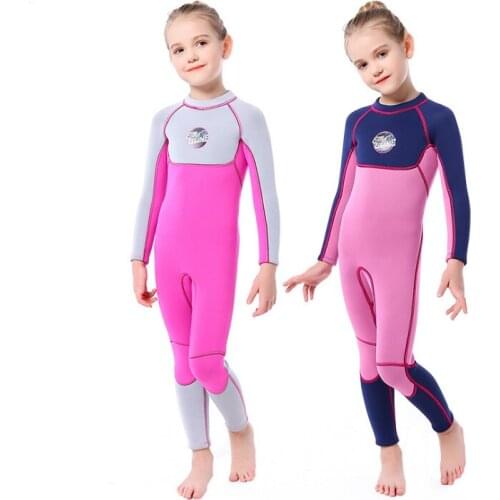 3MM Girls Neoprene Long Sleeve Wetsuit For Swimming Scuba Diving Surfing Snorkeling Spearfishing Jumpsuit