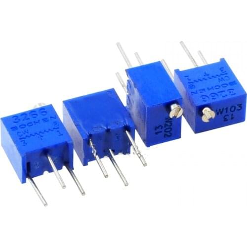 50pcs 3266W 3266 101 201 1M Multiturn Adjustable Trimpot Trimmer Resistor Potentiometer 1K 2K 5K 10K 20K 50K 100K 200K 500K Ohm