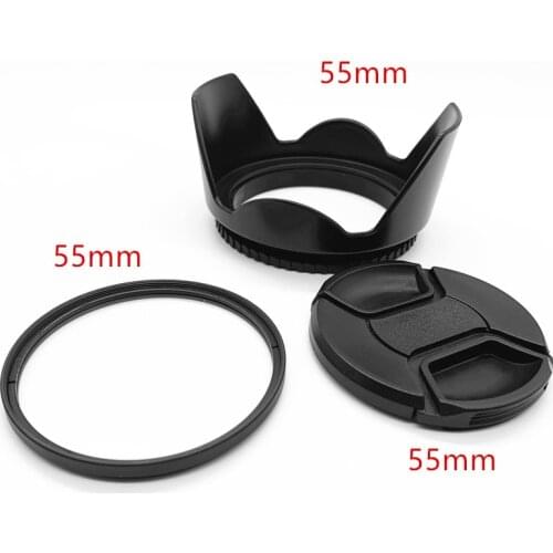 55mm Lens Hood Cap UV Filter for Leica V-LUX 1 LUX1