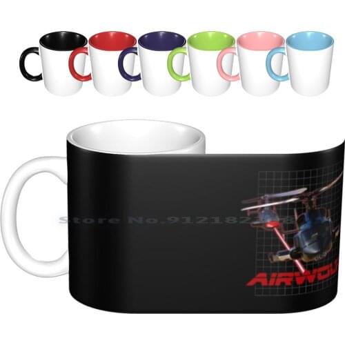 Airwolf Ceramic Mugs Coffee Cups Milk Tea Mug Airwolf 80s Helicopter Knight Rider Retro A Team Eighties Kitt Street Hawk Tv