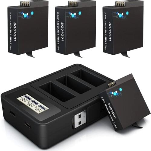 1800mAh replacement battery or USB accurate display charger for GoPro Hero 8 Hero 7 Hero 6 hero 5 Black GoPro camera accessory