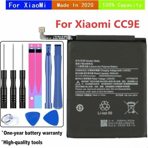 2020 BM4L Battery For Xiaomi Mi CC9E Phone Battery 100% Capacity 4030mAh High Quality Replacement Batteria + Tools