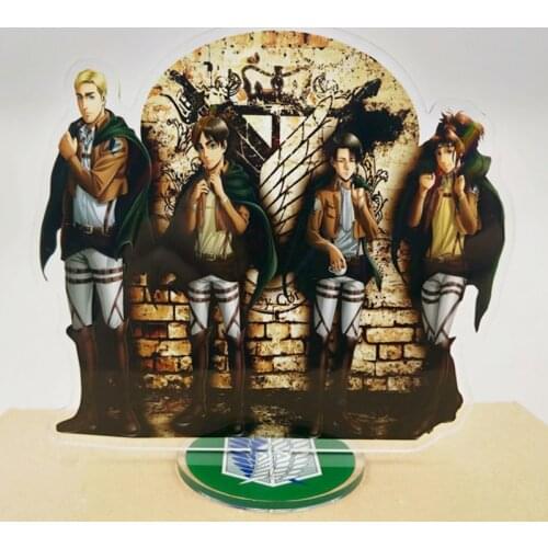 Anime Attack On Titan Ackerman Levi Eren Acrylic Stand Figure Desktop Decoration Collection Model Toy Cosplay Doll